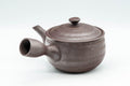 Tezumi — Japanese Kyusu - Striped Banko-yaki Teapot - 240ml — side view showing the spout