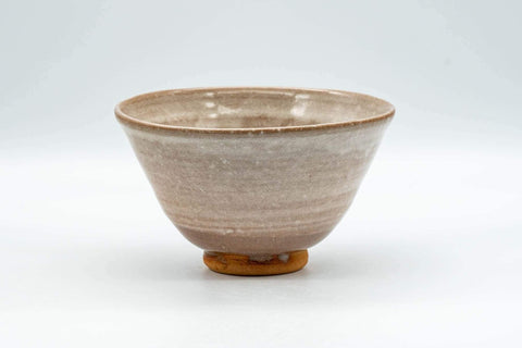 Japanese Matcha Bowl - Beige and White Drip-Glazed Ido-gata Chawan - 200ml - Tezumi