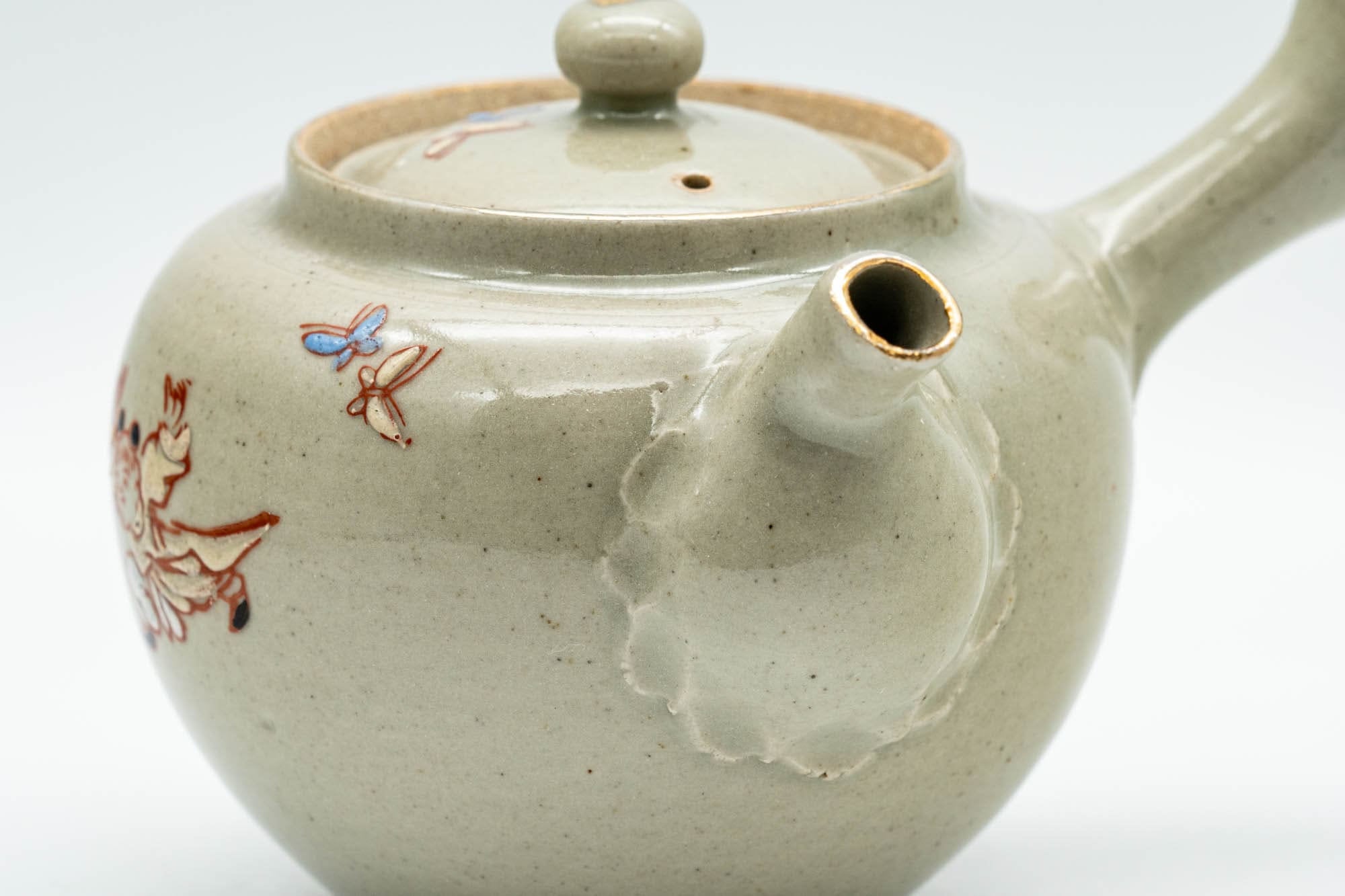 Japanese Tea Set - Banko-yaki Butterflies Kyusu Teapot and 2 Yunomi Teacups