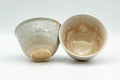Tezumi — Japanese Teacups - Pair of Gohonte Hagi-yaki Yunomi - 120ml — three-quarter view