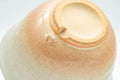 Tezumi — Japanese Teacups - Pair of Beige Peach Classic Hagi-yaki Yunomi - 100ml — tipped to show the interior