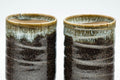 Japanese Teacups - Pair of Brown Drip-Glazed Yunomi - 140ml - Tezumi