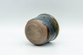 Tezumi — Japanese Teacup - Blue Green Hare's Fur Glazed Guinomi - 50ml — top-down view of the interior