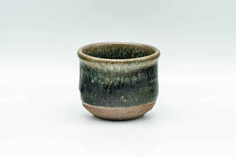 Tezumi — Japanese Teacup - Green Hare's Fur Glazed Guinomi - 50ml — front view