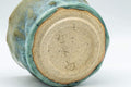 Tezumi — Japanese Teacup - Turquoise Wabi-Sabi Yunomi - 90ml — inverted showing the foot ring