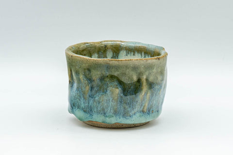 Tezumi — Japanese Teacup - Turquoise Wabi-Sabi Yunomi - 90ml — front view