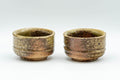 Tezumi — Japanese Teacups - Pair of Green Ash Glazed Shigaraki-yaki Guinomi - 40ml — front view from another angle