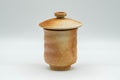Tezumi — Japanese Teacup - Beige Wabi-Sabi Lidded Yunomi - 120ml — front view from another angle