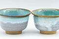 Japanese Teacups - Pair of Turquoise Drip-Glazed Agano-yaki Yunomi - 100ml - Tezumi