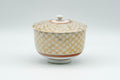 Japanese Teacup - Geometric Gold Kutani-yaki Lidded Yunomi - 100ml - Tezumi