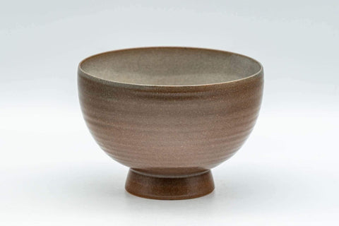 Tezumi — Japanese Teacups - Set of 3 Brown Glazed Lightweight Yunomi - 120ml — three-quarter view