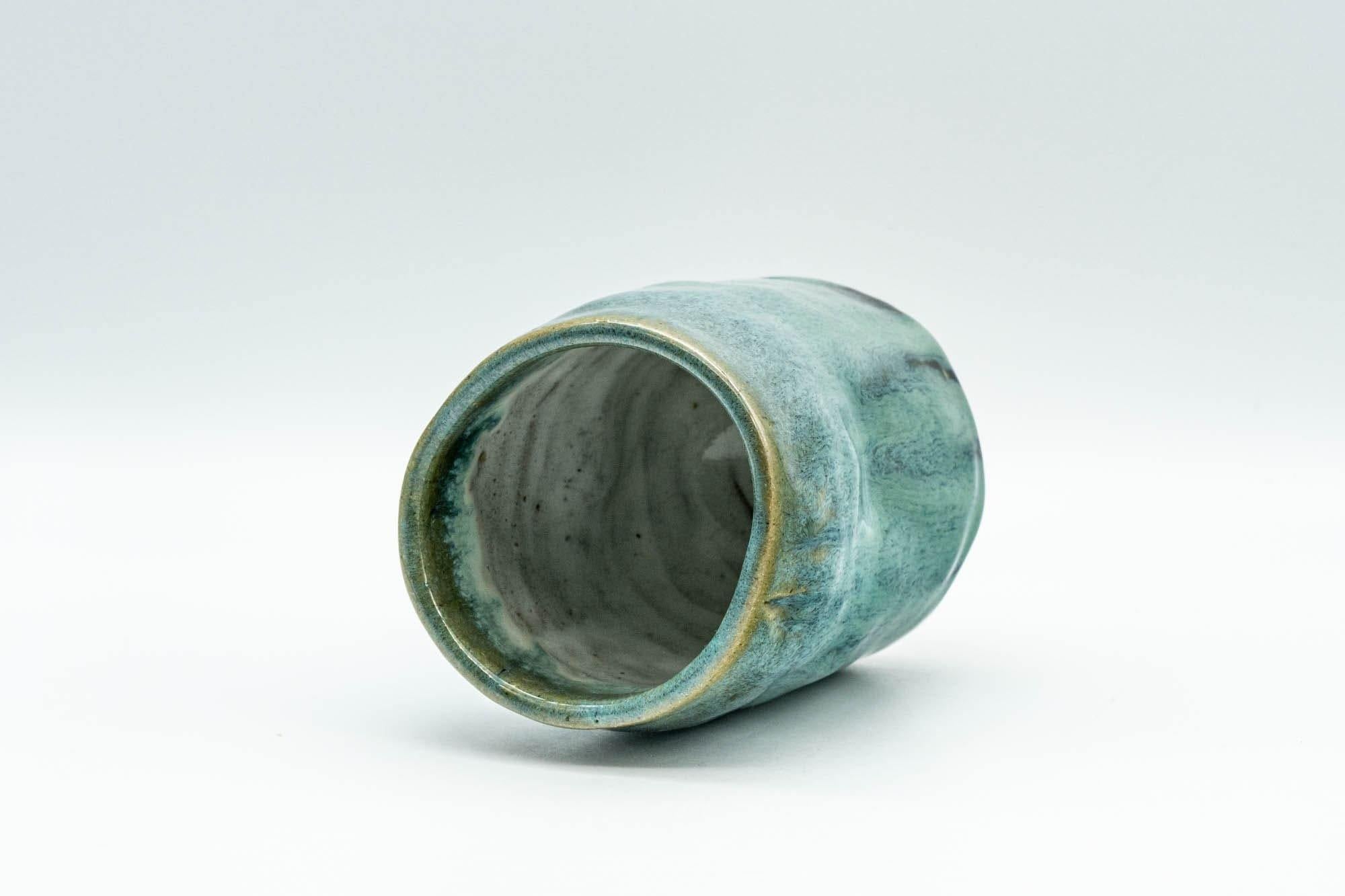 Japanese Teacup - Turquoise Indented Wabi-Sabi Yunomi - 160ml - Tezumi