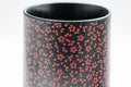 Tezumi — Japanese Teacup - Black Red Floral Tsutsu-gata Yunomi  - 180ml — tipped to show the interior