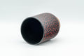 Tezumi — Japanese Teacup - Black Red Floral Tsutsu-gata Yunomi  - 180ml — three-quarter view