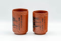 Japanese Teacups - Pair of Mountainous Tokoname-yaki Meoto Yunomi - Tezumi