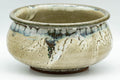Tezumi — Japanese Kensui - Beige Blue Shino Glazed Water Bowl - 750ml — tipped to show the interior