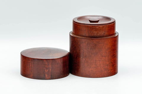 Japanese Chazutsu - Dark Red Wooden Tea Canister - 160ml - Tezumi
