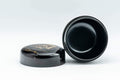 Tezumi — Japanese Natsume - Mt. Fuji Black Lacquer Matcha Tea Caddy - 100ml — closeup of the finish