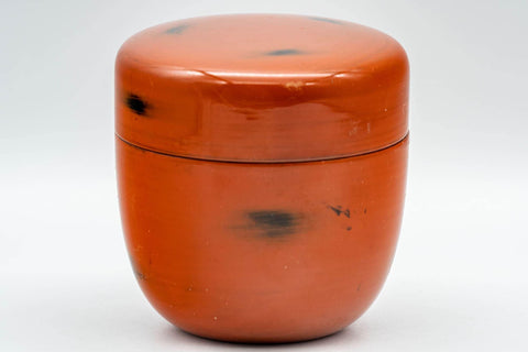 Japanese Natsume - Orange Black Spotted Matcha Tea Caddy - 100ml - Tezumi