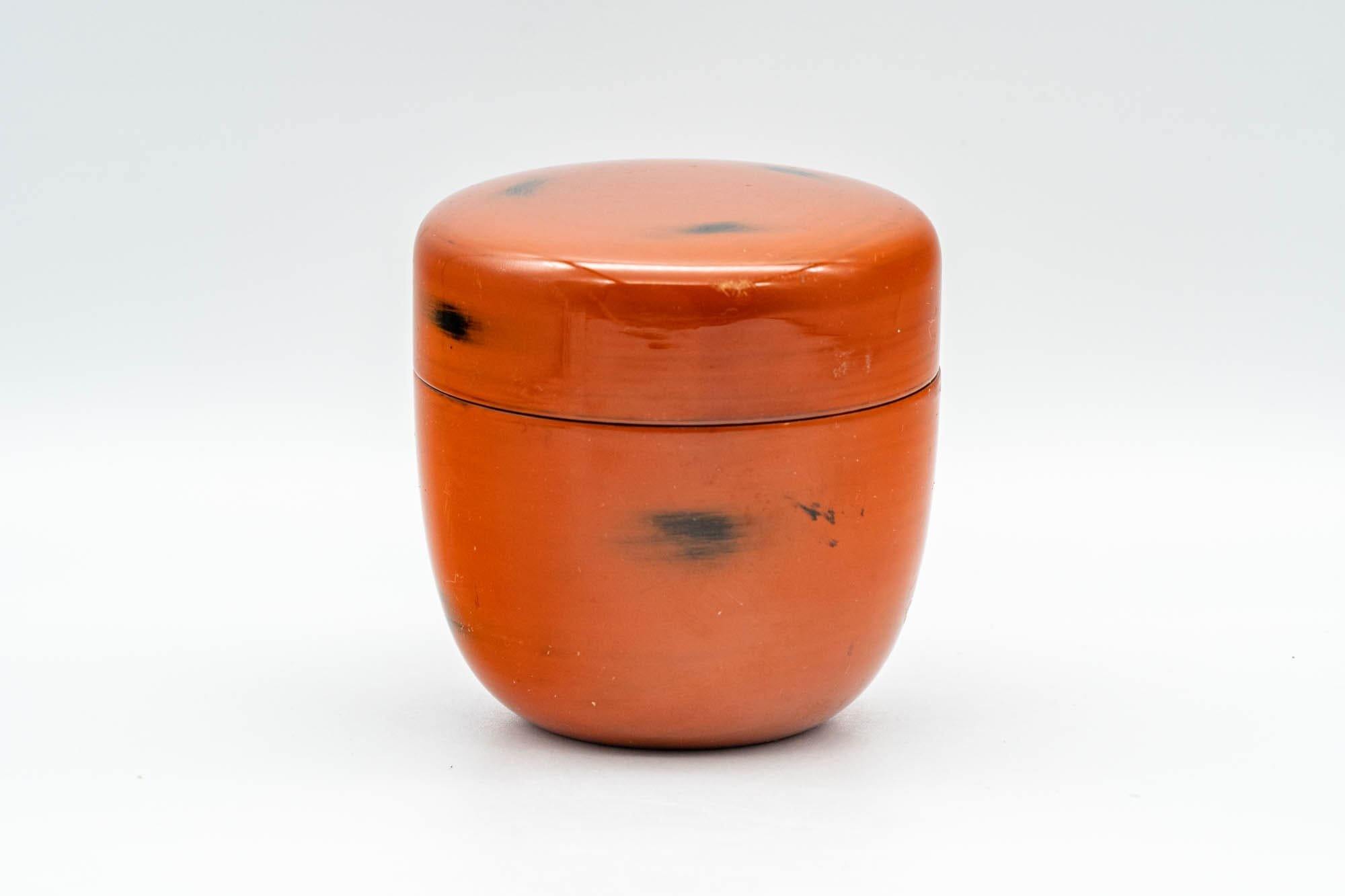 Japanese Natsume - Orange Black Spotted Matcha Tea Caddy - 100ml - Tezumi