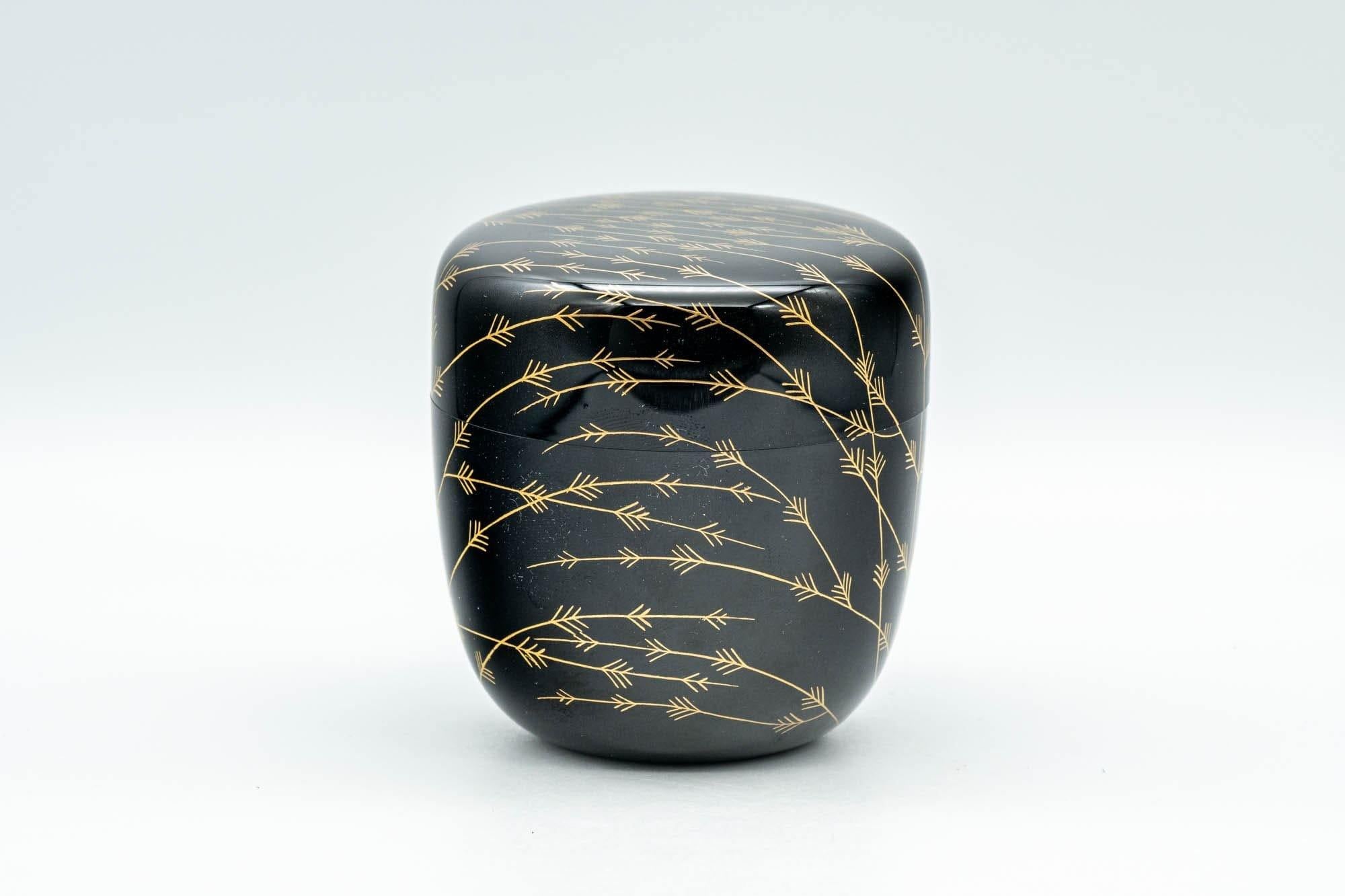 Japanese Natsume - Black Gold Urushi Lacquer Matcha Tea Caddy - 100ml - Tezumi