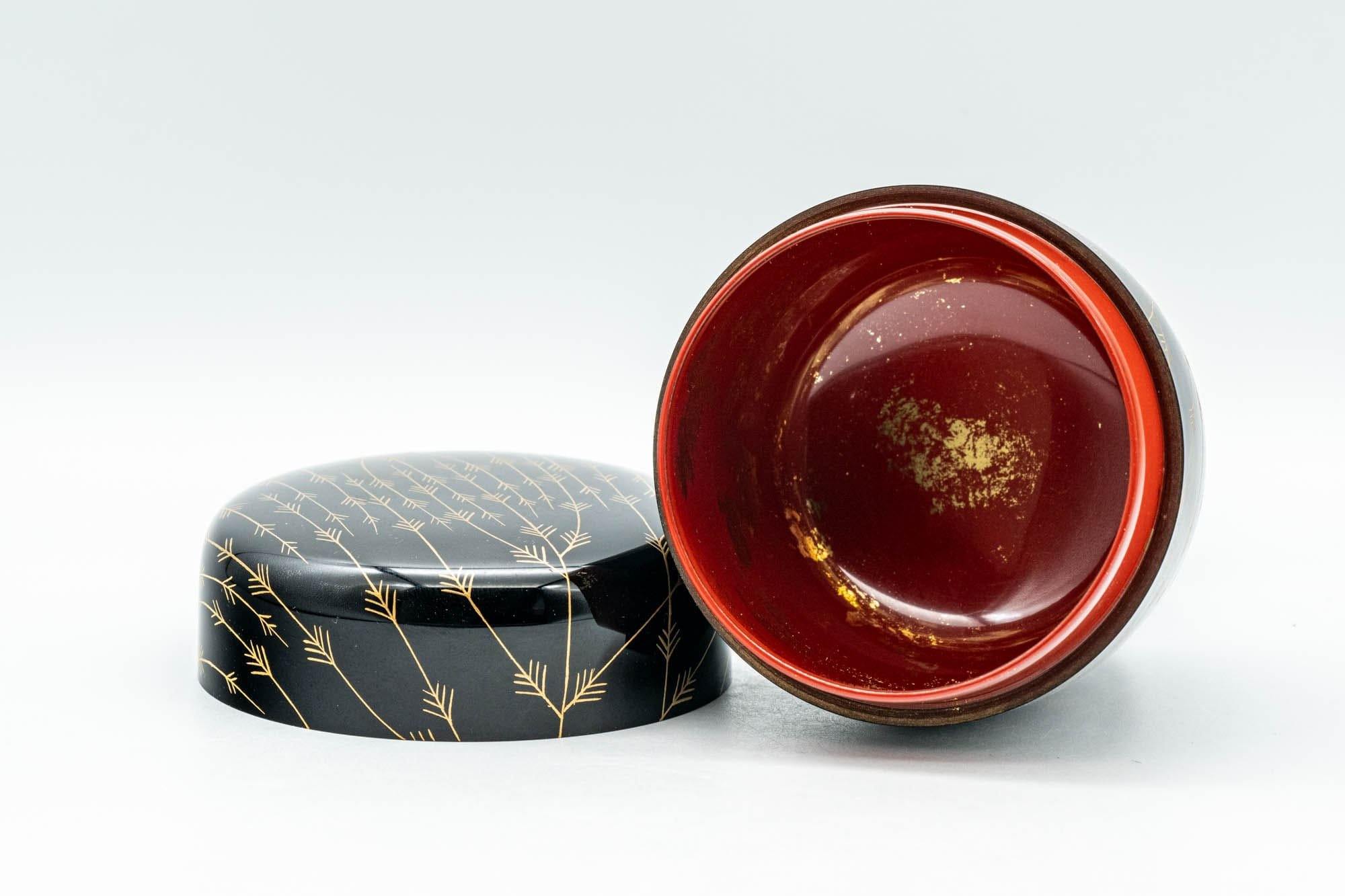 Japanese Natsume - Black Gold Urushi Lacquer Matcha Tea Caddy - 100ml - Tezumi