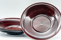 Japanese Chataku - Set of 4 Burgundy Red Plastic Tea Saucers - Tezumi