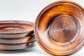 Japanese Chataku - Set of 4 Spiral Wooden Tea Saucers - Tezumi