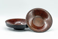 Japanese Chataku - Set of 5 Wood Grain-Patterned Lacquer Tea Saucers - Tezumi
