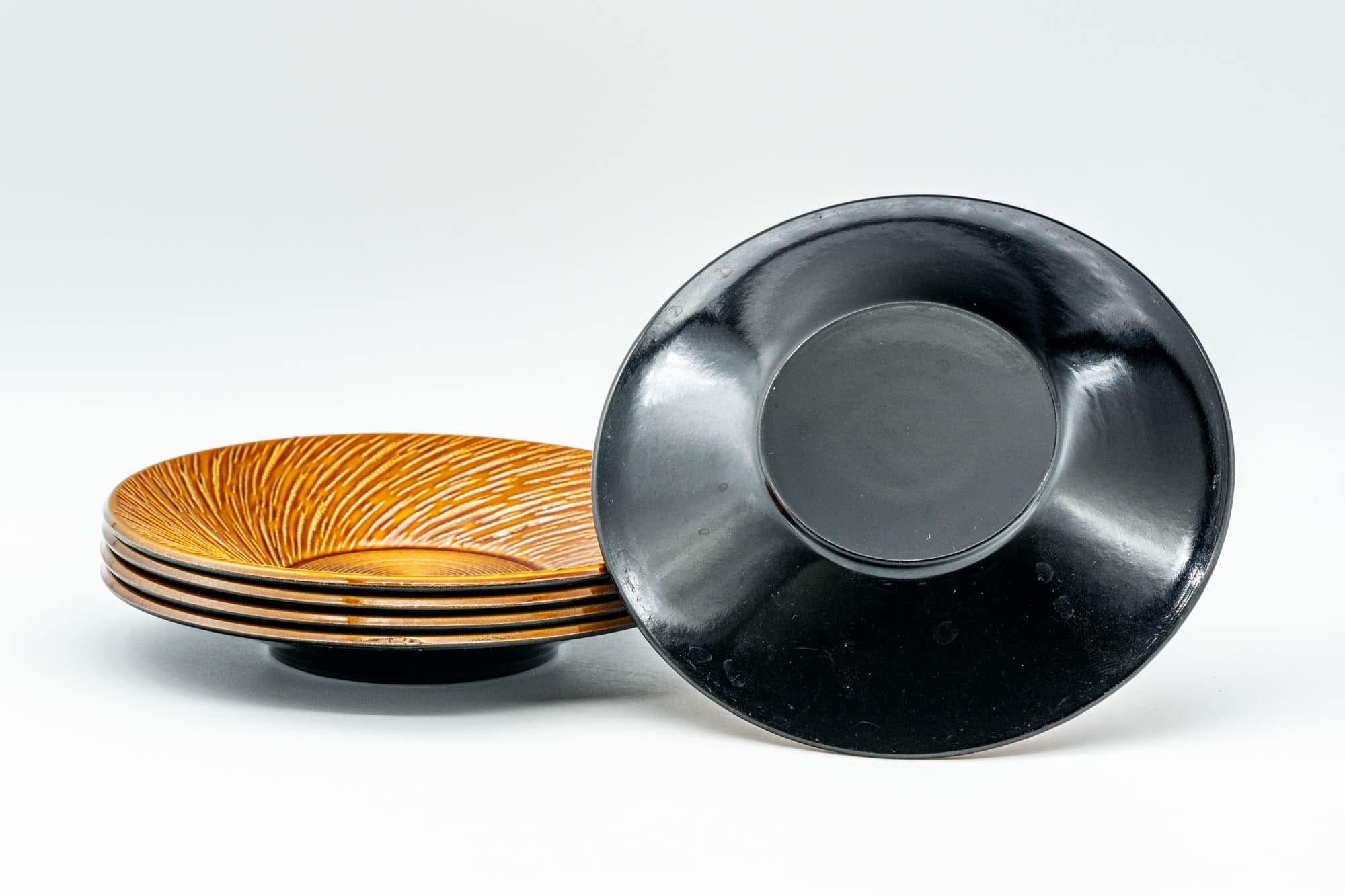 Japanese Chataku - Set of 5 Outward Spiral Plastic Tea Saucers - Tezumi