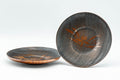 Tezumi — Japanese Chataku - Pair of Floral Wooden Tea Saucers — front view
