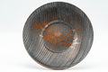 Tezumi — Japanese Chataku - Pair of Floral Wooden Tea Saucers — front view from another angle