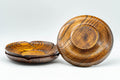 Japanese Chataku - Set of 3 Carved Wooden Tea Saucers - Tezumi