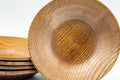 Japanese Chataku - Set of 5 Light Brown Wooden Tea Saucers - Tezumi