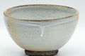 Tezumi — Japanese Matcha Bowl - Specked Grey Glazed Wan-nari Chawan - 350ml — tipped to show the interior