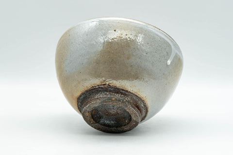 Tezumi — Japanese Matcha Bowl - Specked Grey Glazed Wan-nari Chawan - 350ml — top-down view of the interior