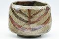 Tezumi — Japanese Matcha Bowl - Drip-Glazed Geometric Wabi-Sabi Chawan - 400ml — inverted showing the foot ring