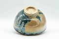 Tezumi — Japanese Matcha Bowl - Tenmoku Nagashi Glazed Hand-Built Chawan - 400ml — top-down view of the interior