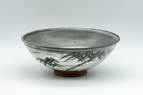 Japanese Matcha Bowl - Grey Hakeme Natsu Summer Chawan - 200ml - Tezumi