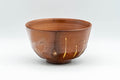 Japanese Matcha Bowl - 腰 Gold Striped Umber Koshi Chawan - 400ml - Tezumi