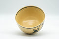Tezumi — Japanese Matcha Bowl - Blue Trim Playful Villagers Kyo-yaki Chawan - 400ml — three-quarter view