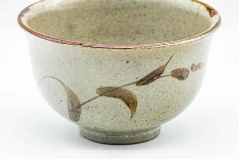Japanese Matcha Bowl - Grey Tea Leaves Komogai-nari Chawan - 300ml - Tezumi