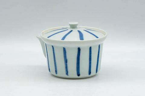 Japanese Houhin - Striped Blue White Porcelain Arita-yaki Teapot - 125ml - Tezumi