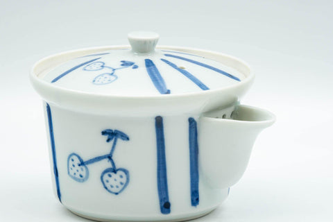 Japanese Houhin - Striped Blue White Porcelain Arita-yaki Teapot - 125ml - Tezumi