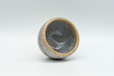 Tezumi — Japanese Teacup - Green and White Glazed Guinomi - 25ml — three-quarter view