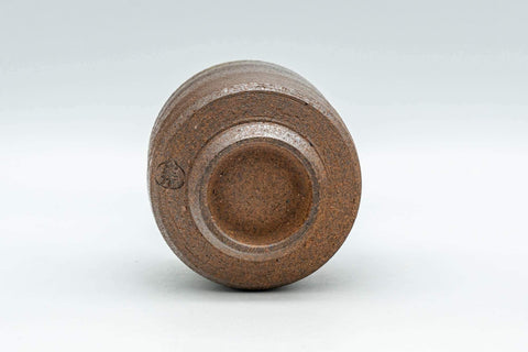 Tezumi — Japanese Teacup - Ash Glazed Shigaraki-yaki Guinomi - 50ml — top-down view of the interior