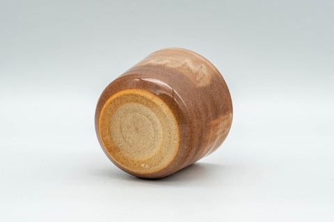 Tezumi — Japanese Teacup - Beige Tsutsu-gata Hagi-yaki Guinomi - 50ml — top-down view of the interior