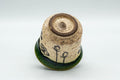Japanese Teacup - Floral Green Oribe-yaki Guinomi - 60ml - Tezumi