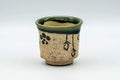 Japanese Teacup - Floral Green Oribe-yaki Guinomi - 60ml - Tezumi