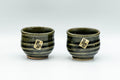 Tezumi — Japanese Teacups - Pair of Forest Green Glazed Guinomi - 60ml — front view